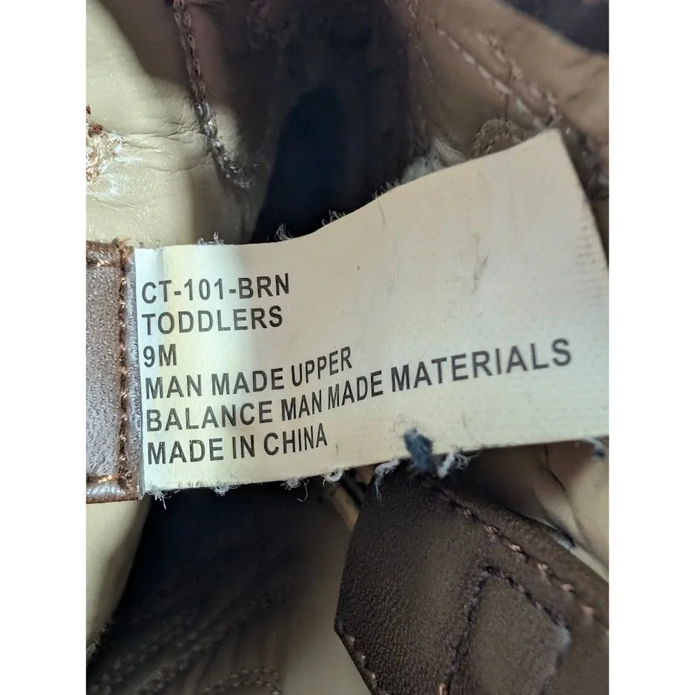Canyon Trails Toddler Cowboy Boots Brown Faux Leather Sz 9M CT-101-BRN Excellent
